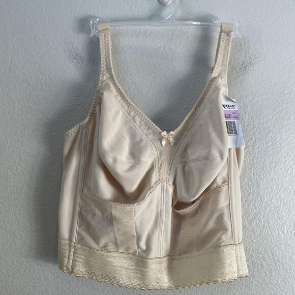 Carnival Creations Camisole Longline Bra Womens 36DD Beige Full Figure Style 720 - Picture 3 of 9